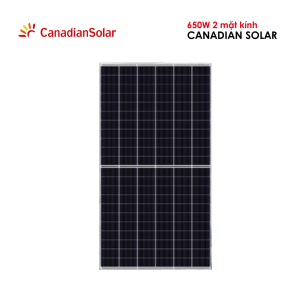 Tấm pin năng lượng mặt trời Canadian Solar 650W 2 mặt kính